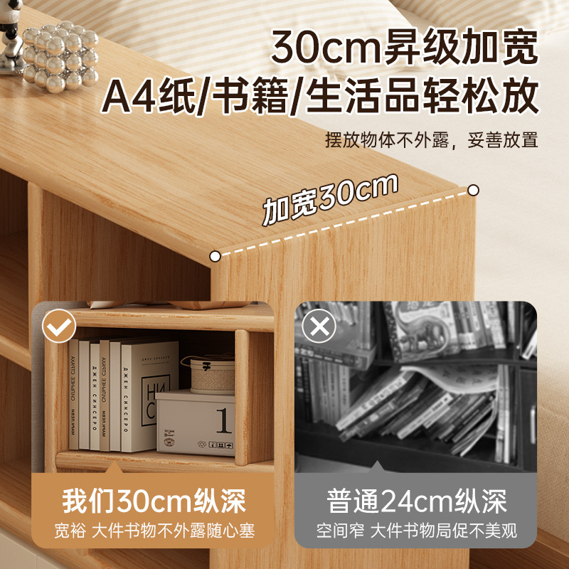 原木风实木书柜幼儿园书包柜多层置物柜一体靠墙书架落地储物柜子|undefined