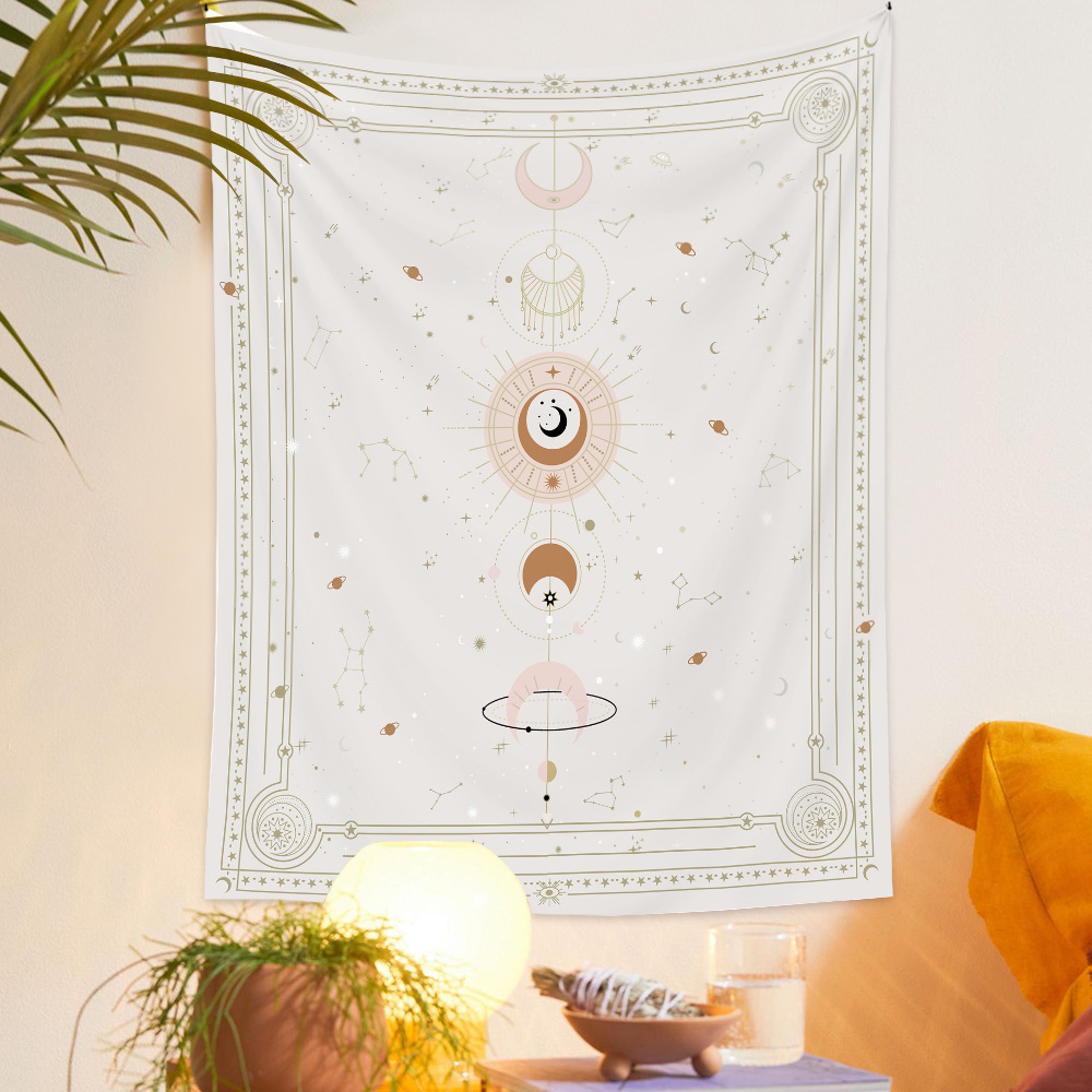 Bohemian Style Psychedelic Moon Phase Diagram Tapestry Wholesale Nihaojewelry display picture 2