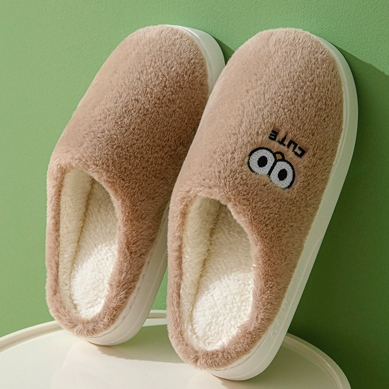 Хлопчатобумажные тапочки женские осенние и зимние комнатные домашние плюшевые теплые износостойкие удобные мультяшные пары плюшевые туфли мужские