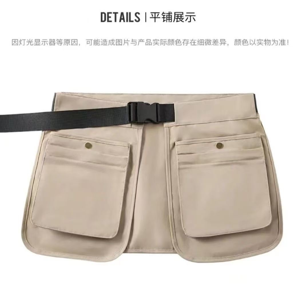 New Multi-Pocket Waist Bag Travel Portable Large-Capacity Waterproof Half Apron Girdle Multi-Functional Storage Waist Bag