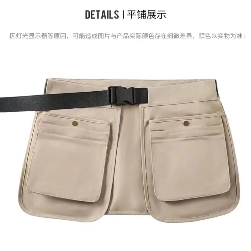 New Multi-Pocket Waist Bag Travel Portable Large-Capacity Waterproof Half Apron Girdle Multi-Functional Storage Waist Bag