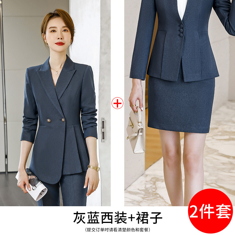 秋冬の新型スーツのコートの女性感の職業服の女性スーツのマネージャーのスーツのスーツのスーツのスーツの面接の作業服|undefined