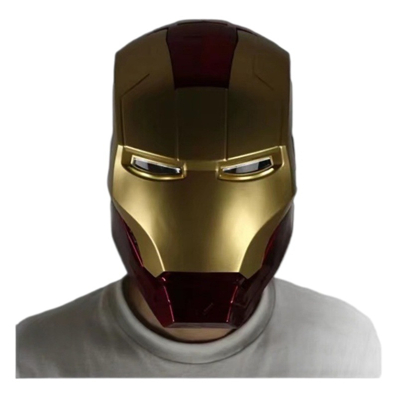 Celebridad de Internet transfronterizo luminoso Iron Man casco 1 \ 1 máscara puede abrir adultos niños modelo cosplay apoyos