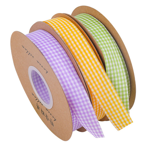 2cm plaid ribbon baking packaging ribbon flower bouquet cake box cloth ribbon grid 1cm pattern satin ribbon