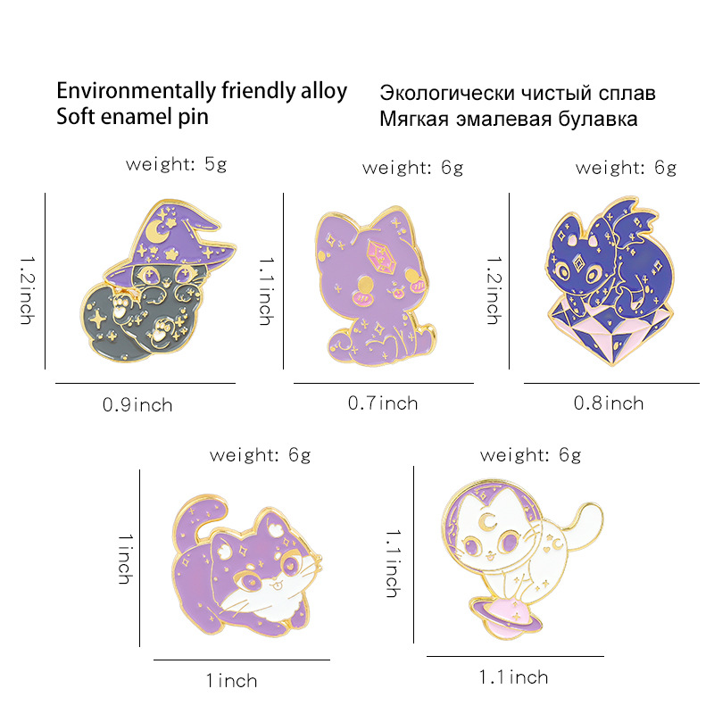 Estilo De Dibujos Animados Gato Aleación Barniz De Estufa Broches display picture 15