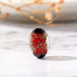 晗钰缘 古法金沙香灰琉璃三通散珠饰品配件圆珠金沙琉璃珠