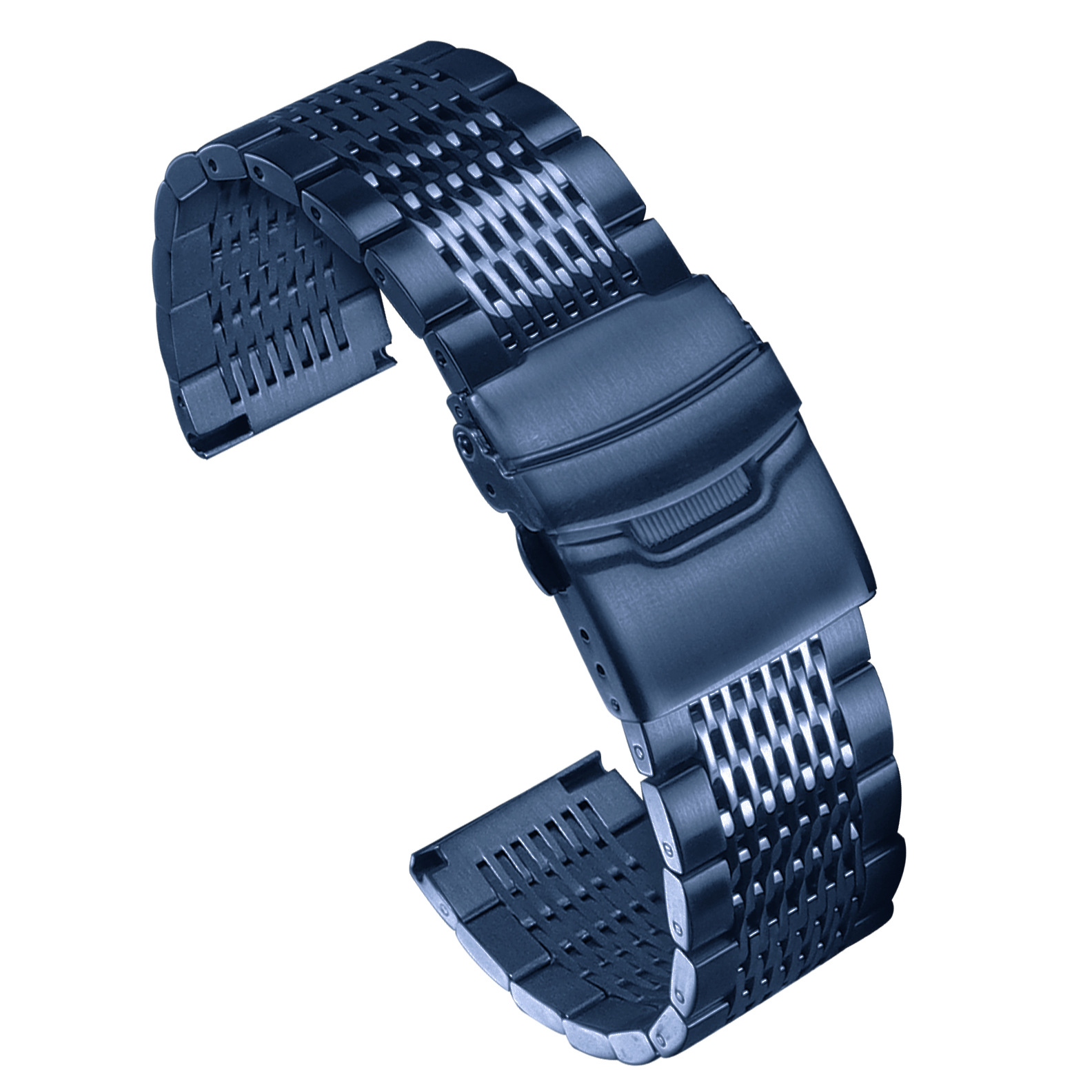 Correa de acero sólido, pulsera inteligente de liberación rápida, correa de 15 cuentas, correa 22/24, hebilla de seguridad, correa de cuarzo