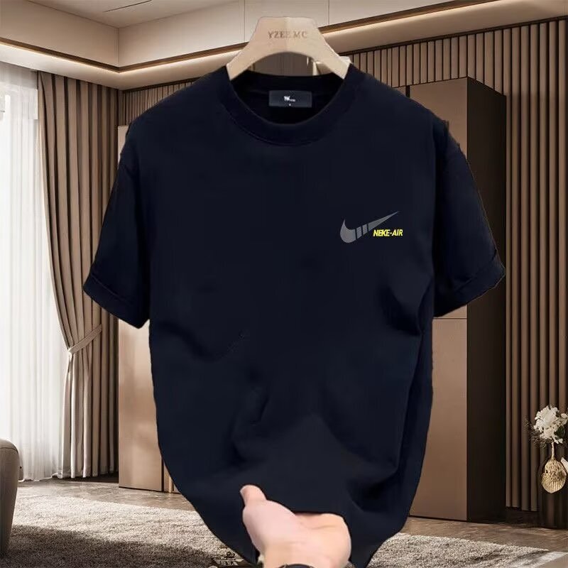T-Shirt New Style Short-Sleeve Base Shirt Hip-Hop Summer Cross-Border Men's 2024 European Size Cotton Ins Round Neck Trendy Brand European and American Top