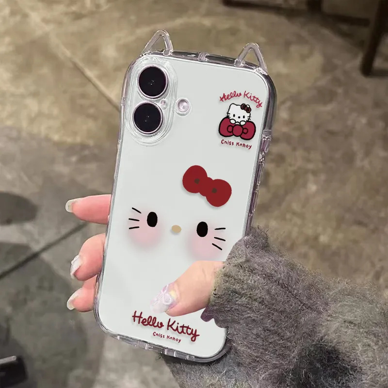 Korean-Style Cat Ear Phone Case Suitable for iPhone 17 Pro Max, High-End Creative Tpu Transparent Case with Precise Cutouts for 16 Pro and 15 Korean-Style Cat Ear Phone Case Suitable for iPhone 17 Pro Max, High-End Creative Tpu Transparent Case with Precise Cutouts for 16 Pro and 15