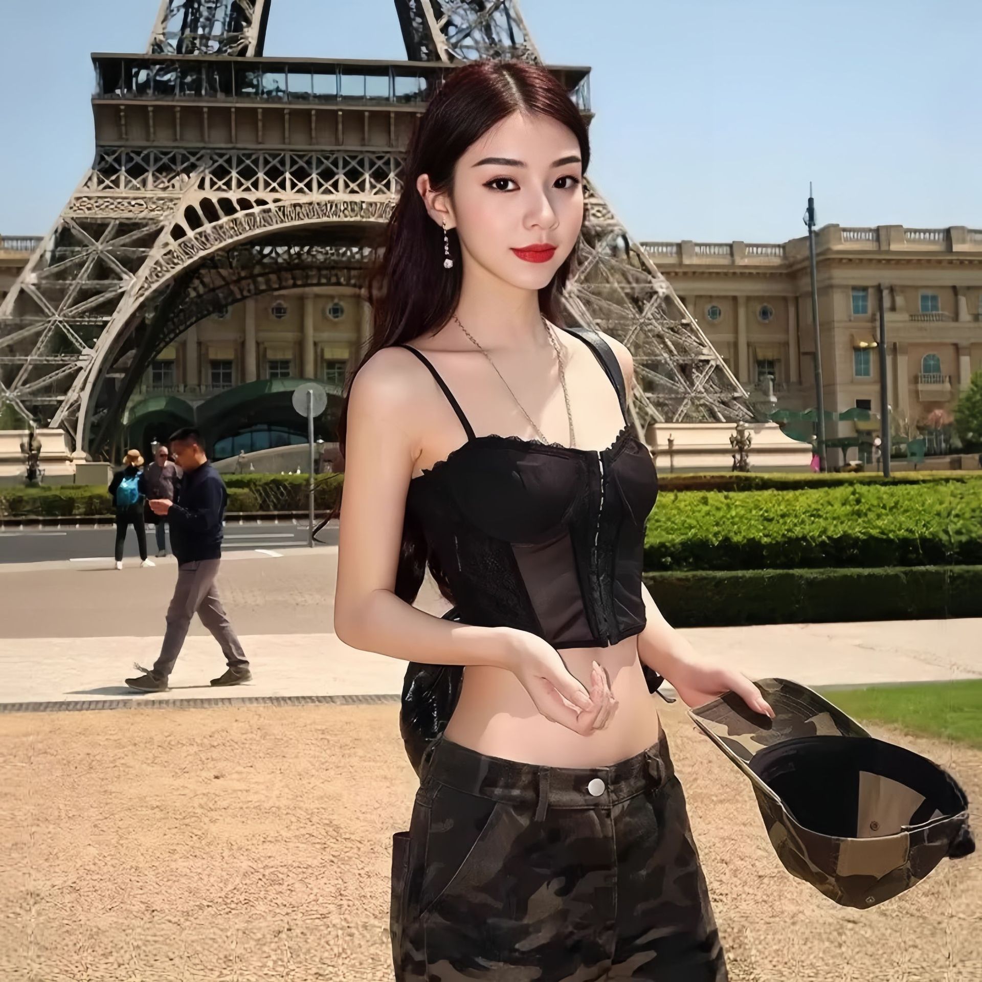 2025 New Pure Lust Style Sexy Fishbone Bra Suspender Summer Outer Wear Waist Short Slim Sexy Vest for Women