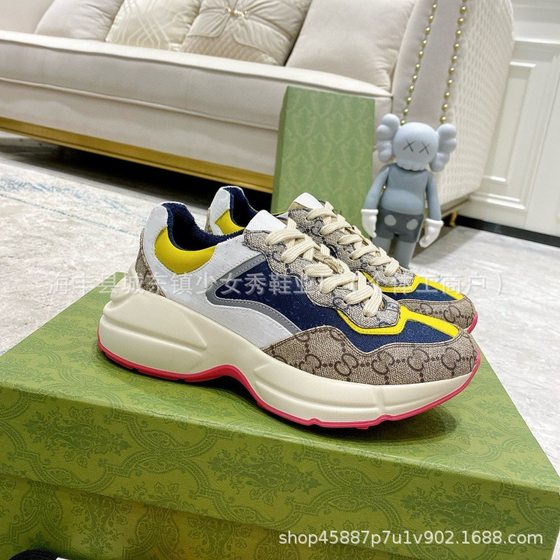 Cross-border Foreign Trade GG Men's Shoes Torre Shoes Classic Double G Printed Rainbow Strawberry Mickey Sports Couple Men's Shoes