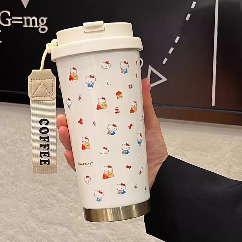 インターネットセレブガールハート魔法瓶カップ女の子のための見栄えの良い大容量ストローコーヒーカップかわいい学生ポータブルドリンクカップ|undefined