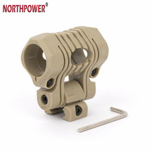 五段式电筒夹FAST旋转战术头盔强光电筒夹具手电筒导轨配件附