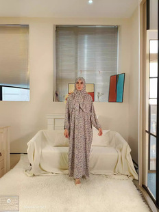 Muslim women's traditional scarf integrated, comfortable, breathable, loose prayer robe fashion African printing robe
