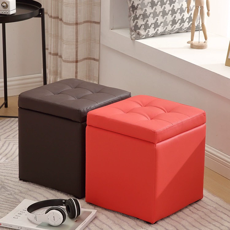 Пуф-ящик (Storage Stool), многофункциональная скамья, экокожа или ткань, большая вместимость