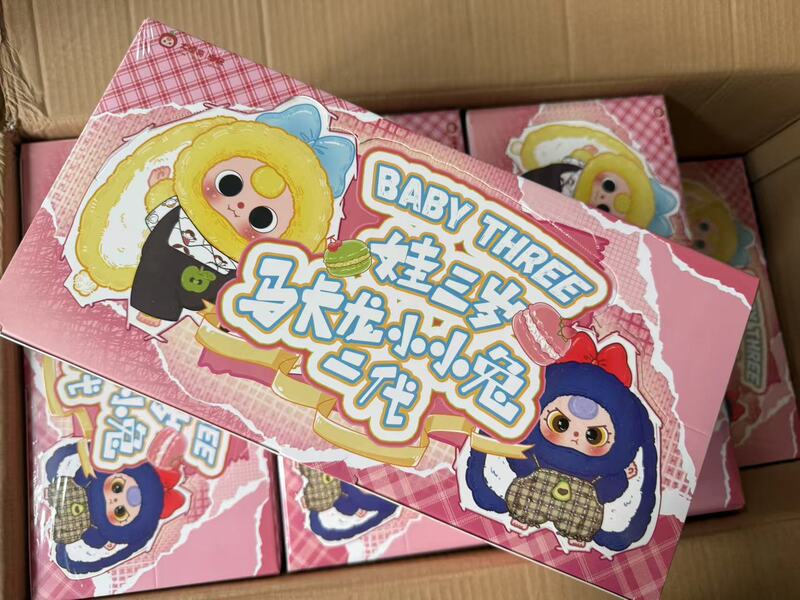 正版新品BABY THREE娃三岁马卡龙小小兔二代潮玩盲盒手办毛绒玩具|undefined