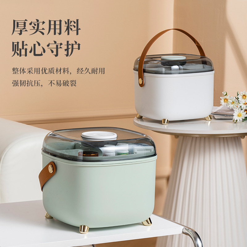 First aid medicine box, household epidemic prevention medicine box, car travel double-layer portable storage box, large-capacity medicine storage box