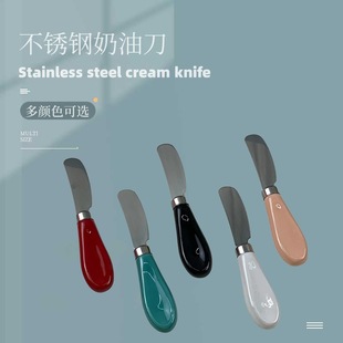 Cross-Border Color Glaze Ceramic Handle Stainless Steel Butter Knife Butter Knife Cheese Knife Spread Jam Spatula Cheese Butter Knife