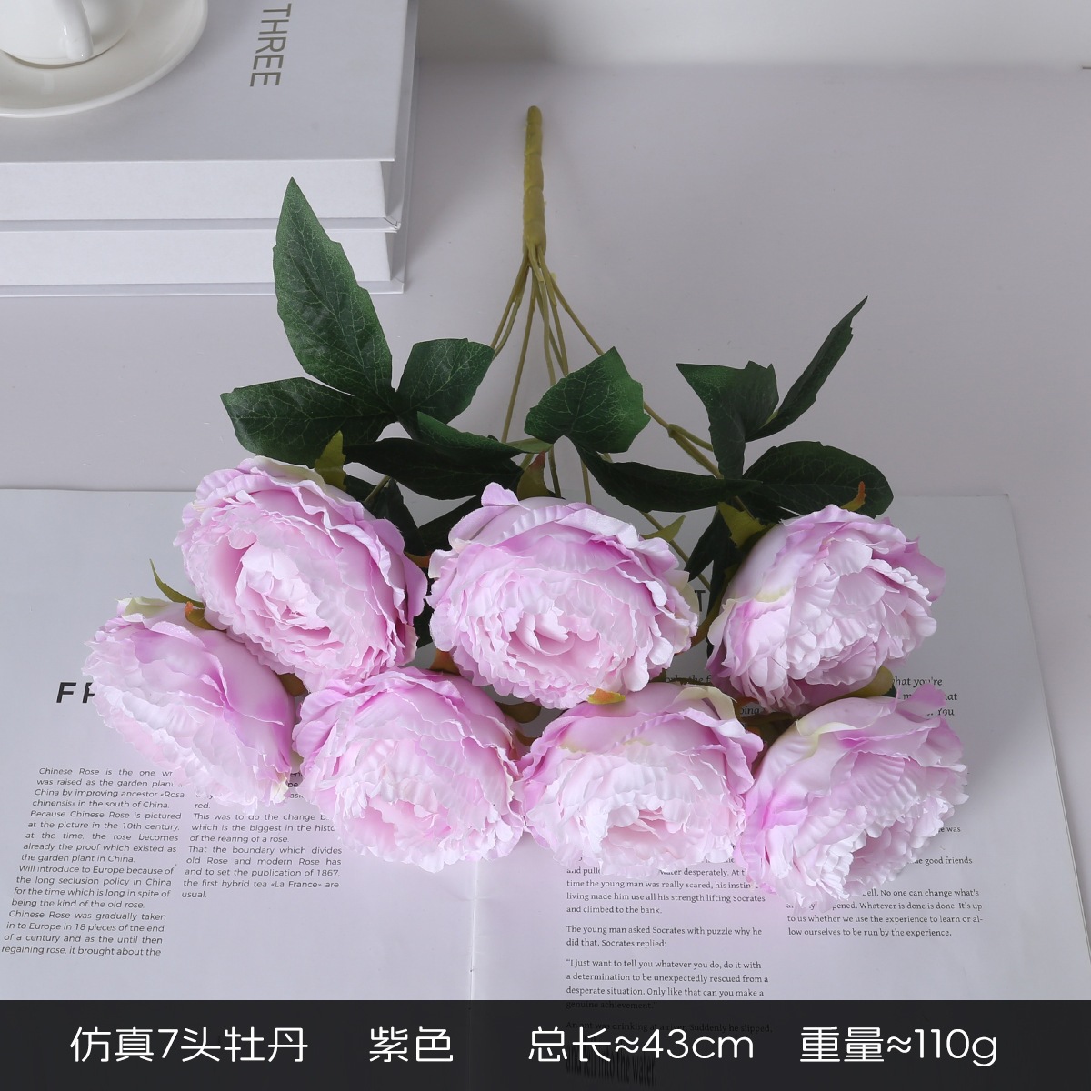Simulación de flores 7 peonía rosa ramo de flores nórdico decoración de flores decoración de la mesa de comedor flores falsas decoración floral de boda
