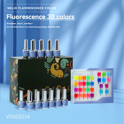 VDN霓虹荧光色纯色甲油胶胶2024年新款显白糖果色指甲油套装