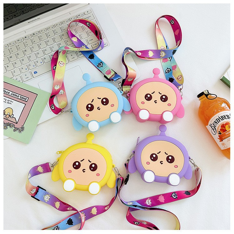 Egg Party Coin Purse Cartoon Keychain Children's Silicone Bag Cute Squeeze Toy Children's Bag Directly from Manufacturer