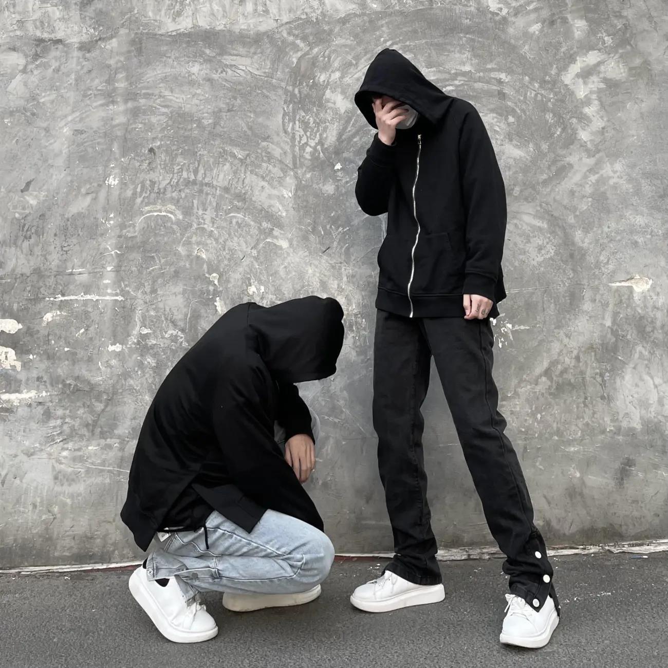 Majira Occidental High Street Side Button Jeans for Men's Summer Hip Hop Straight Loose and Versatile Jeans Vibe_voghion.com