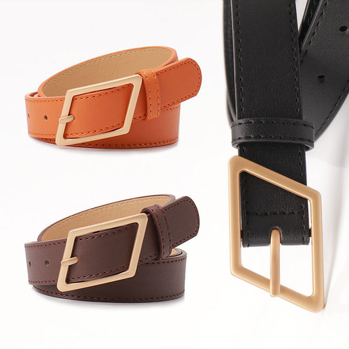 Fashion Belt for Women, Trendy and Personalized, Alloy Pin Buckle, Lady Belt, Korean Style, Simple and Versatile, High-End Belt