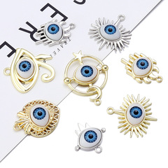 復古惡魔之眼點鑽吊墜 手掌眼睛 diy手鍊項鍊配飾 10個/包