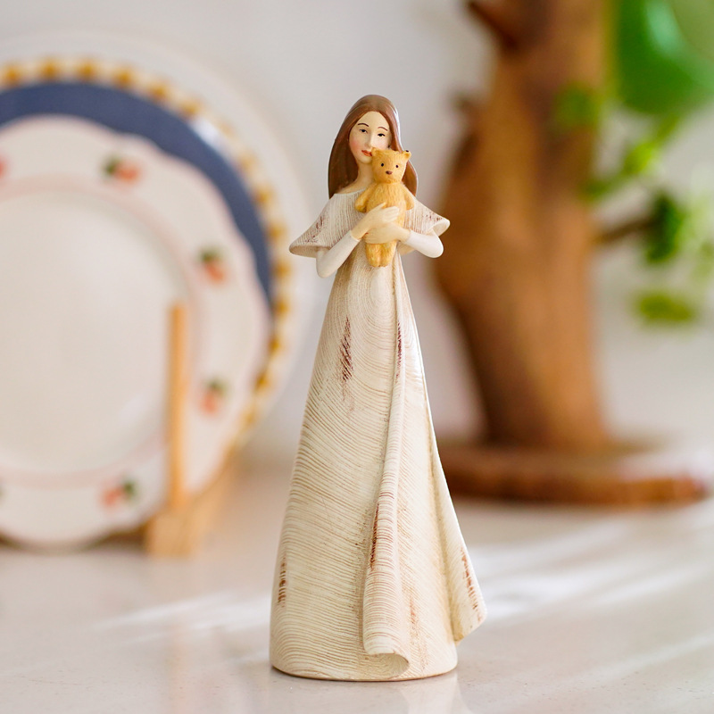 Cross-border New Product Retro Creative Angel Artwork Desktop Entrance Home Accessories Resin Handmade Statue Ornaments