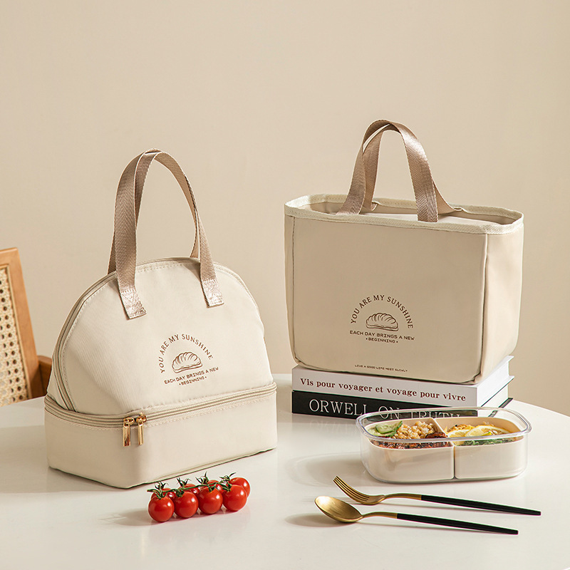 New Double Layer Lunch Box Bag Thickened Aluminum Lunch Bag Large Capacity Insulation Handbag for Picnic Lunch Box Bag