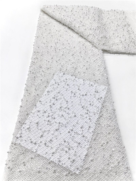 Fabricantes nuevos populares en línea cena de moda vestido de fiesta falda de cuentas tela tridimensional cuerdas bordadas