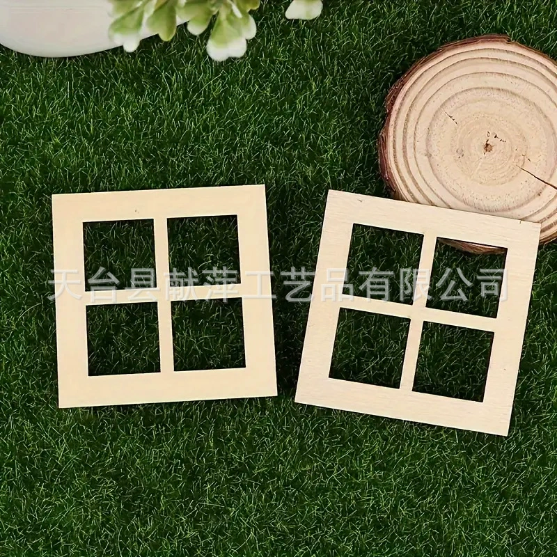 Кукольный дом деревянных поделок мини-мебель миниатюрная четырехсетка окна украшения креативные пятно