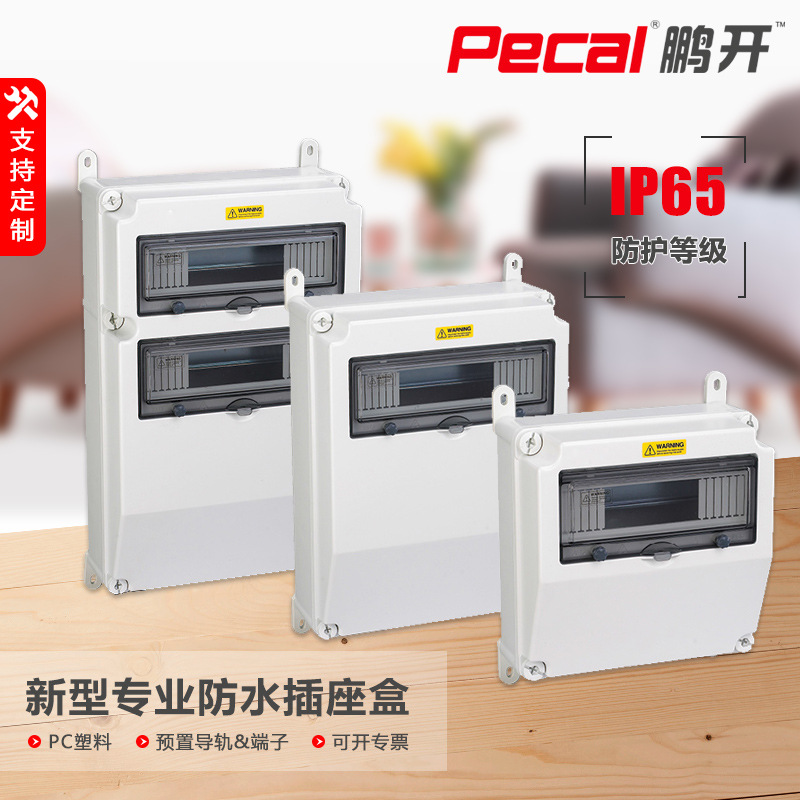 户外壁挂式IP65级防水防尘防雨PC专业组合工地检修插座配电箱