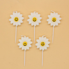 批发新品ins清新小雏菊向日葵花朵生日蜡烛儿童派对蛋糕装饰蜡烛
