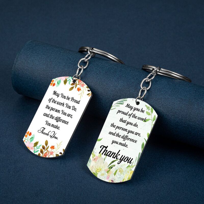 May You Be Proud of The Work Color Printing Stainless Steel Keychain