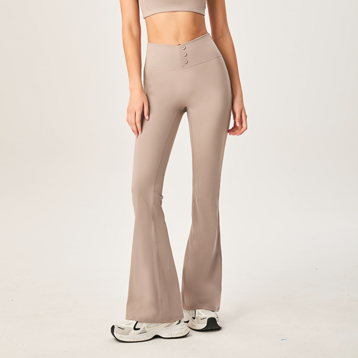 Yoga desnudo, cintura alta, caderas, deportes casuales, pantalones de acondicionamiento físico transfronterizos, pantalones de caderas elásticos, pantalones de piernas anchas image 8