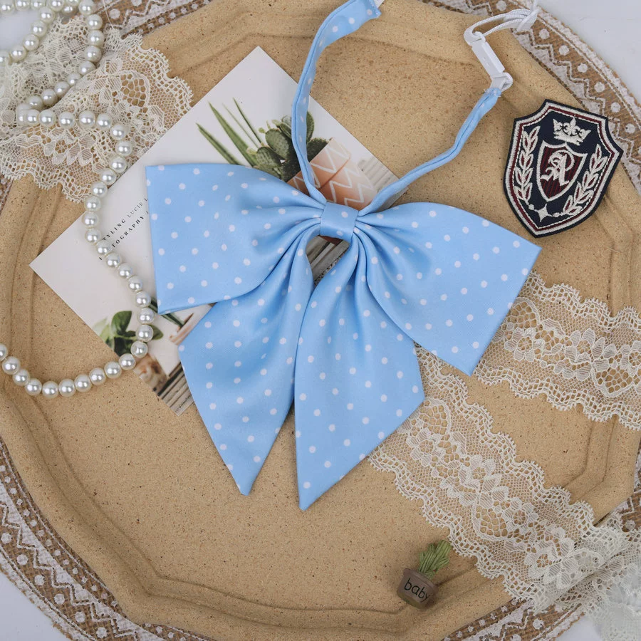 Japanese JK uniform collar bow girl cute polka dots bow big feather giant feather sailor suit academy style