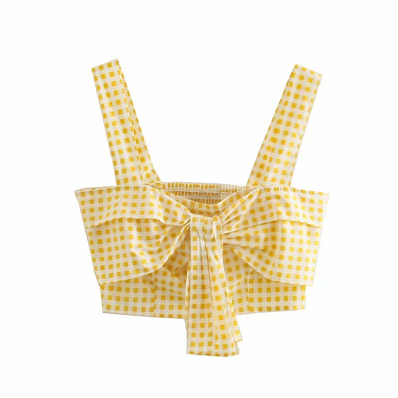 fashion bow-knot decorated suspender vest NSAM43009