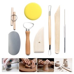 Cross-border ceramic tools 14-piece set Stone sculpting clay silicone dotting tool modeling knife detailing needle