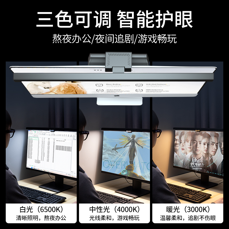 LCD-дисплей, настольная подвесная лампа, ретроотражающий ноутбук, рабочее учебное заполняющее освещение, настольная лампа, защита глаз