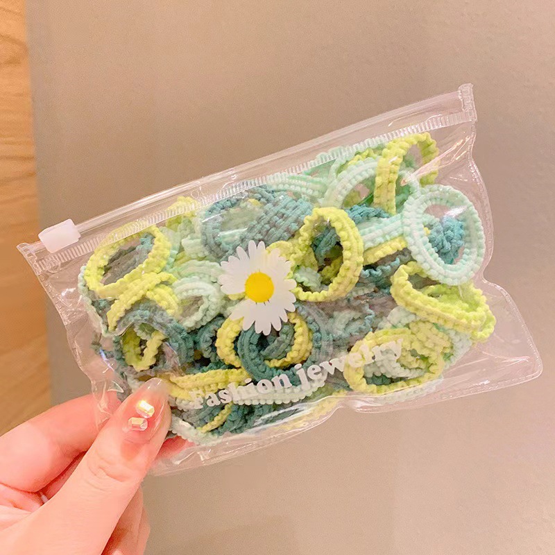 Niños de encaje pulgar anillo de cabello niñas correa de goma de alta elasticidad colorida para mujeres tesoro no daña cabello pequeño cabello de cabello de cabello