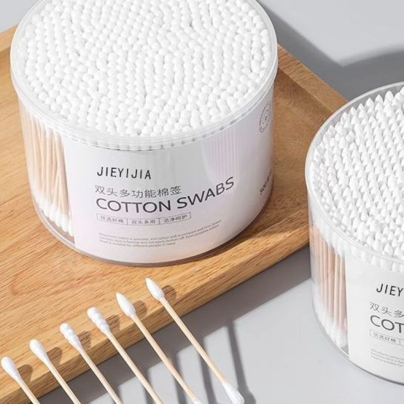 Double-Ended Cotton Swabs for Ear Cleaning, Disposable Sanitary Cotton Sticks, Cleaning Ear Picks, Wooden Sticks, Cotton Swabs for Home Use