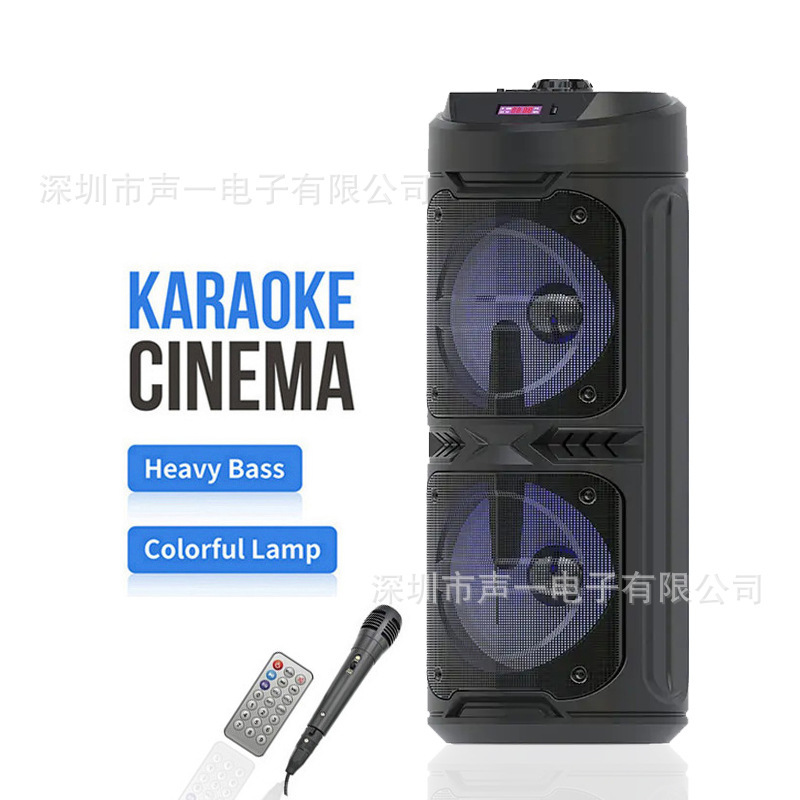 ZQS6209 Southeast Asia Hot Selling Subwoofer Bluetooth Speaker Portable Colorful Lights Outdoor Cylinder Dual 6.5 Audio