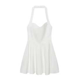 外贸新款欧美风  修身显瘦挂脖领宽摆连衣裙3152380251