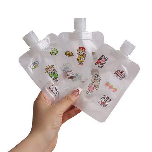 Lotion refill bag, portable shampoo mask bag, frosted flip-top spout bag, cosmetic travel refill bag