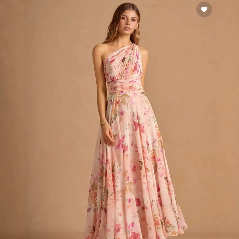 2026 Cross-Border Amazon Independent Site Same Style European and American Fashion One-Shoulder Printed Sleeveless Milk Silk Women's Dress 2026 Cross-Border Amazon Independent Site Same Style European and American Fashion One-Shoulder Printed Sleeveless Milk Silk Women's Dress