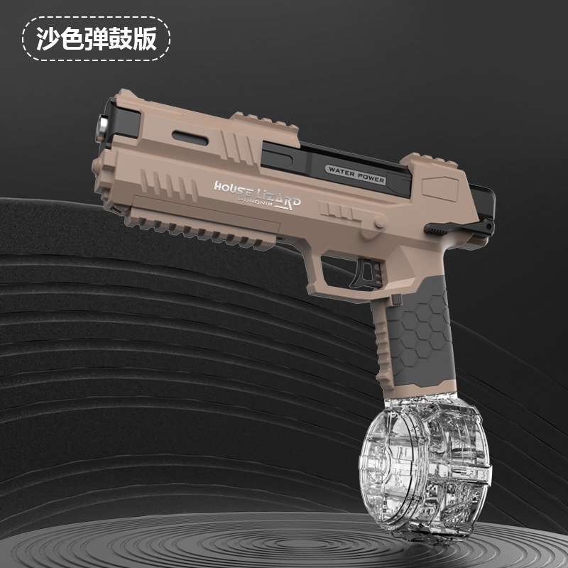 Pistola de agua eléctrica de explosión de hielo transfronteriza Pistola de agua de ráfaga de alta presión de gran capacidad Festival de salpicaduras de agua Juguete de pistola de agua para juegos de agua al aire libre