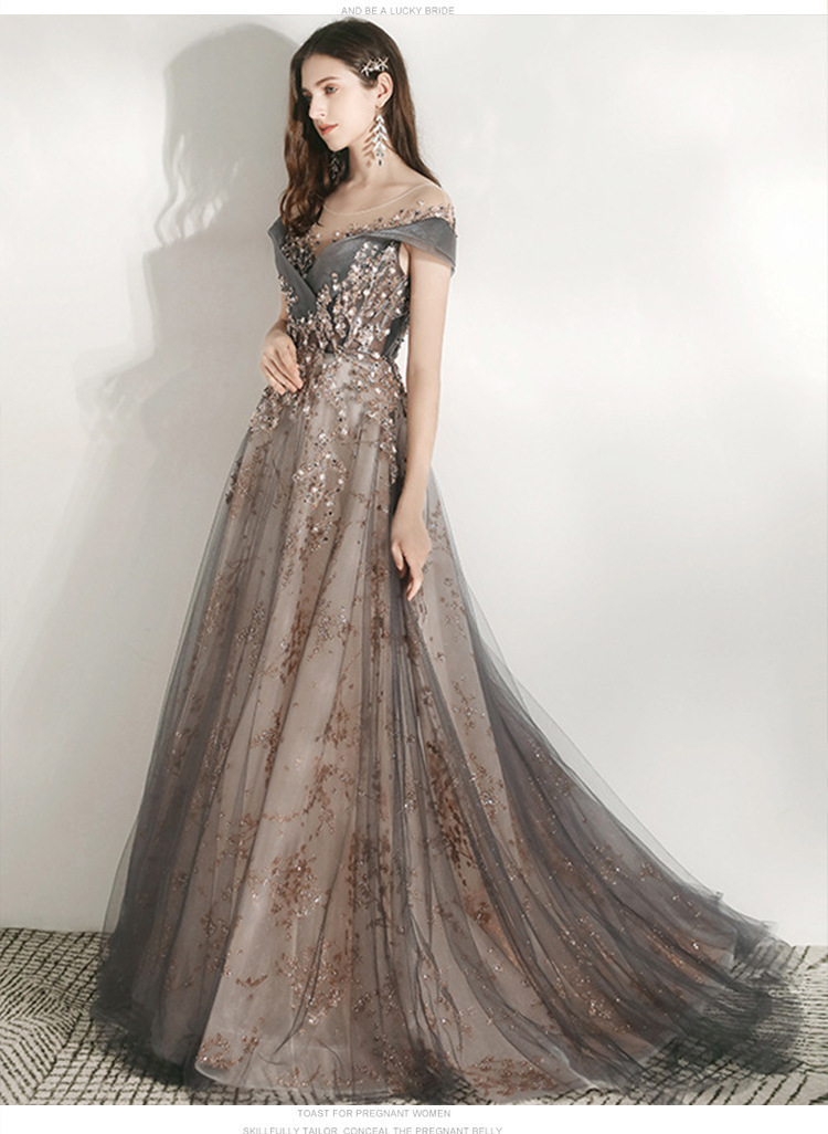Women's Elegant Evening Gown Birthday Sequin Simple Stylish Perfect For Hostess Annual Meetings New Style Wedding Party Wear_ecoleips.com