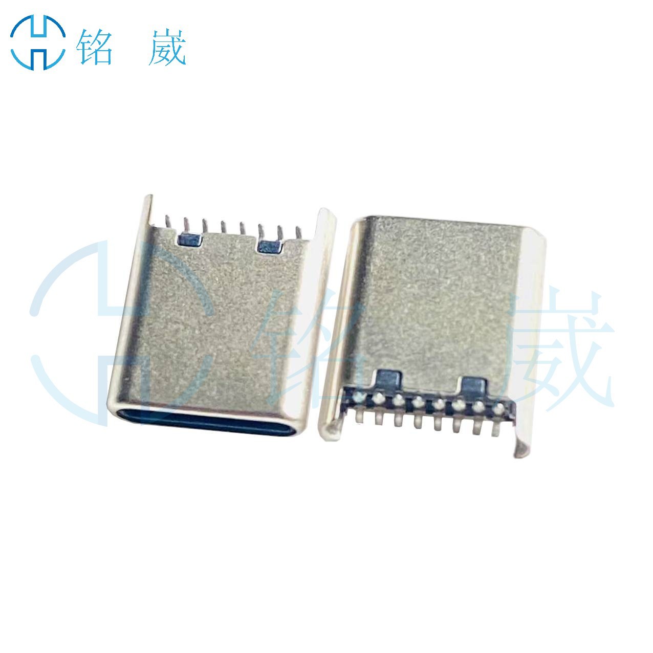 USB3.1立贴公头Type-C 16P-M立式贴片SMT H=8.65mm拉伸壳 带脚