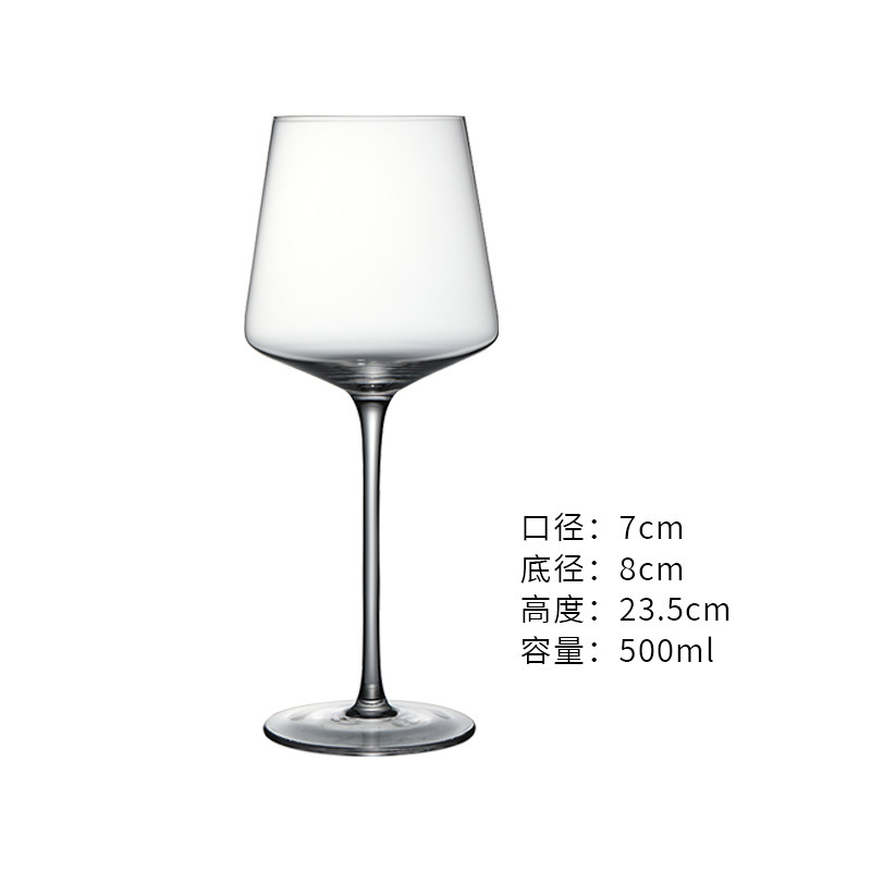 Vaso de vino de bordeaux transparente de lujo ligero mesa de boda copa de alto pie soplado artificialmente sin plomo
